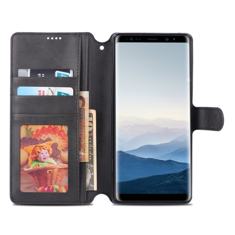 For Galaxy Note 8 AZNS Calf Texture Magnetic Horizontal Flip PU Leather Case with Holder & Card Slots & Photo Frame(Black) - Galaxy Phone Cases by AZNS | Online Shopping UK | buy2fix