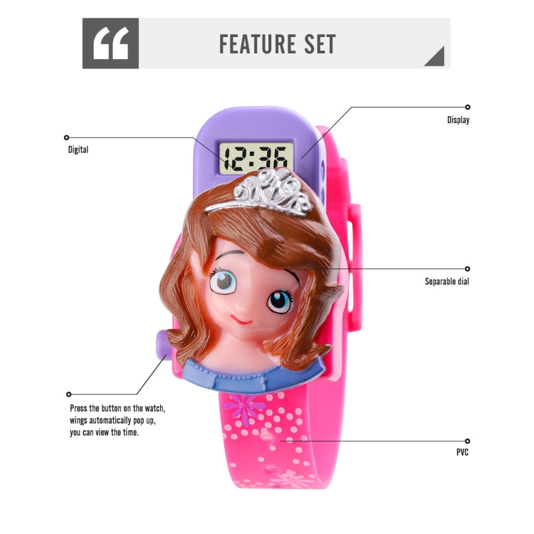 SKMEI 1752 Three-dimensional Cartoon Princess LED Digital Display Electronic Watch for Children(Rose Red) - LED Digital Watches by SKMEI | Online Shopping UK | buy2fix