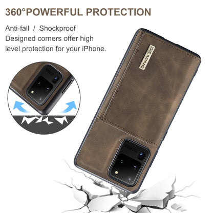 For Samsung Galaxy S20 Ultra DG.MING M1 Series 3-Fold Multi Card Wallet + Magnetic Back Cover Shockproof Case with Holder Function(Coffee) - Samsung Accessories by DG.MING | Online Shopping UK | buy2fix