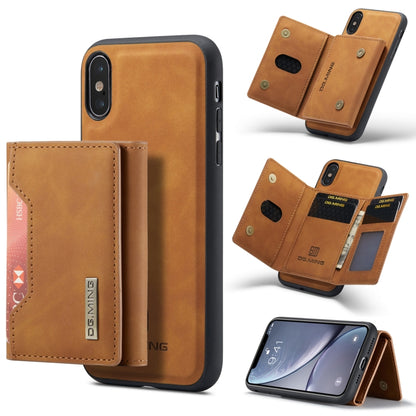 DG.MING M2 Series 3-Fold Multi Card Bag Back Cover Shockproof Case with Wallet & Holder Function For iPhone XS(Brown) -  by DG.MING | Online Shopping UK | buy2fix