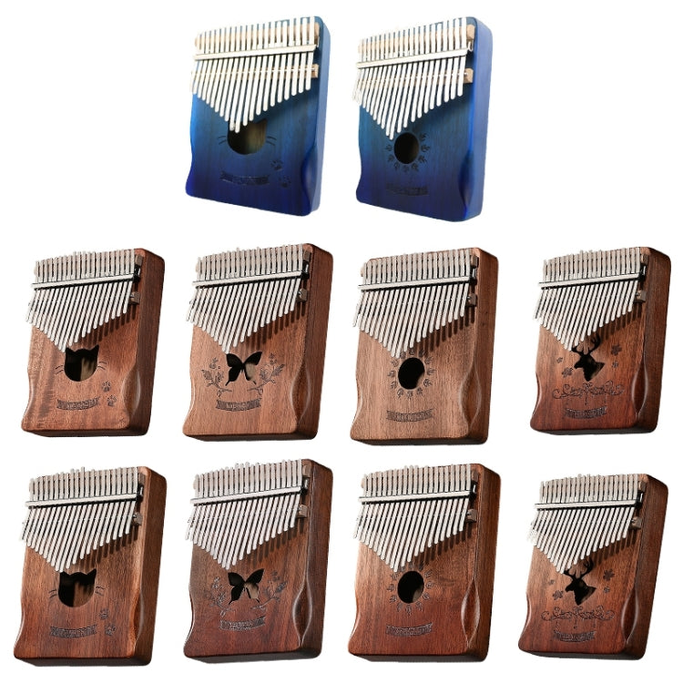 21 Tone Acacia Wood Thumb Piano Kalimba Musical Instruments(Coffee-Butterfly) - Keyboard Instruments by buy2fix | Online Shopping UK | buy2fix