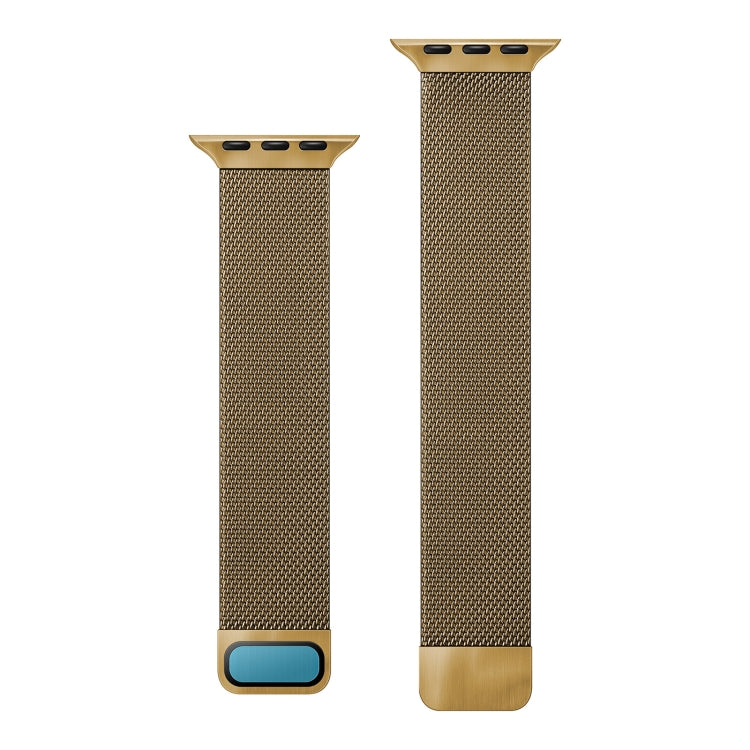 Double Section Milanese Magnetic Elasticity Strap Watch Band For Apple Watch Series 8&7 41mm / SE 2&6&SE&5&4 40mm / 3&2&1 38mm(Gold) - Smart Wear by buy2fix | Online Shopping UK | buy2fix