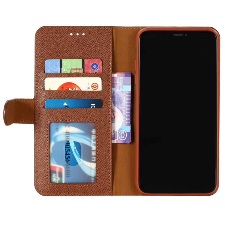 For iPhone XS / X GEBEI Top-grain Leather Horizontal Flip Protective Case with Holder & Card Slots & Wallet & Photo Frame(Brown) - More iPhone Cases by GEBEI | Online Shopping UK | buy2fix