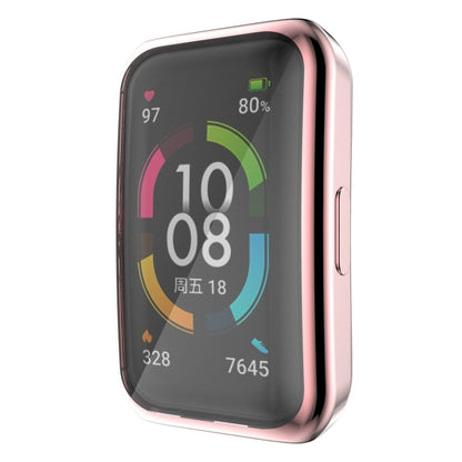 For Huawei Band 6 / 6 Pro / Honor Band 6 Full Coverage TPU Electroplating Protective Case Cover(Pink) - Smart Wear by buy2fix | Online Shopping UK | buy2fix