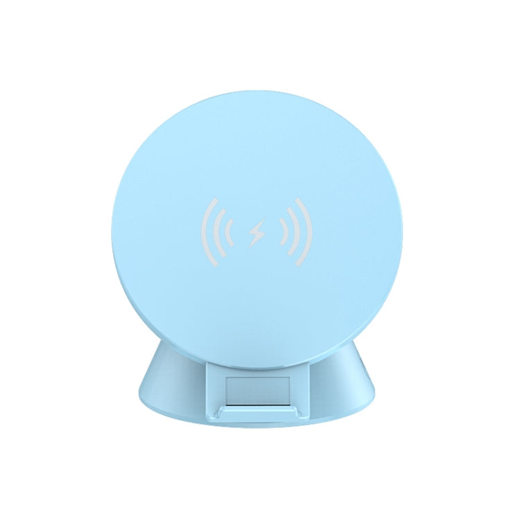 10W Multifunctional Universal Horizontal / Vertical Flash Charging Wireless Charger Bluetooth Speaker with USB Interface(Cyan Blue) - Apple Accessories by buy2fix | Online Shopping UK | buy2fix