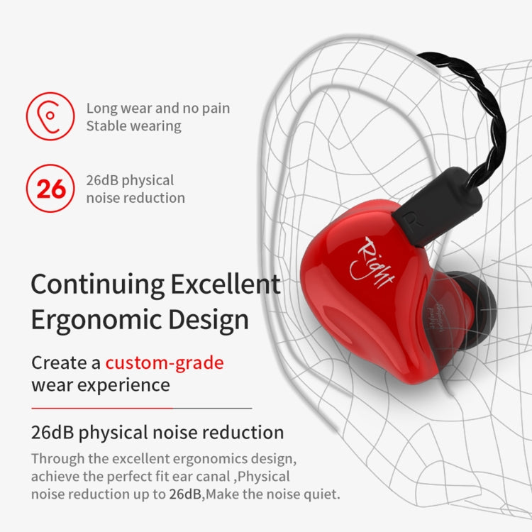 KZ ZS4 Ring Iron Hybrid Drive In-ear Wired Earphone, Standard Version(Black) - In Ear Wired Earphone by KZ | Online Shopping UK | buy2fix