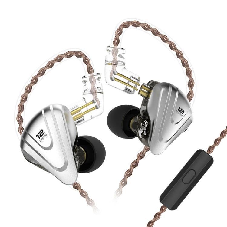 KZ ZSX 12-unit Ring Iron Metal Gaming In-ear Wired Earphone, Mic Version(Black) - In Ear Wired Earphone by KZ | Online Shopping UK | buy2fix