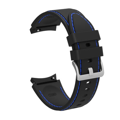 For Samsung Galaxy Watch4 / Watch4 Classic Silicone Stitching Watch Band(Black Blue) - Smart Wear by buy2fix | Online Shopping UK | buy2fix