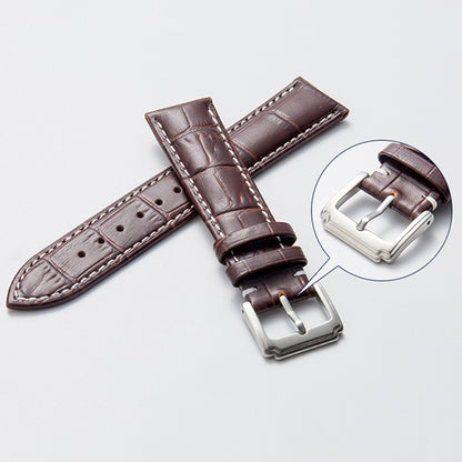 20mm Calf Leather Watch Band(White) - Smart Wear by buy2fix | Online Shopping UK | buy2fix