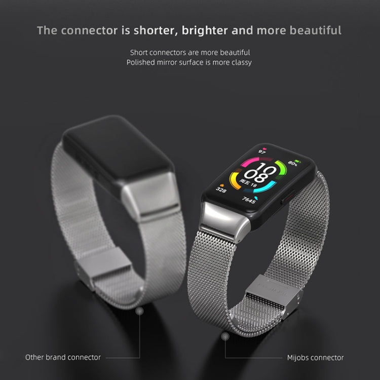 For Huawei Band 6 / Honor Band 6 MIJOBS Milan Stainless Steel Watch Band(Silver) - Smart Wear by MIJOBS | Online Shopping UK | buy2fix