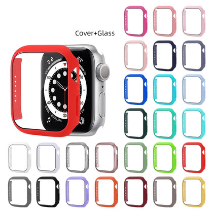 Shockproof PC Protective Case with Tempered Glass Film For Apple Watch Series 8 / 7 45mm(Ice Sea Blue) - Smart Wear by buy2fix | Online Shopping UK | buy2fix