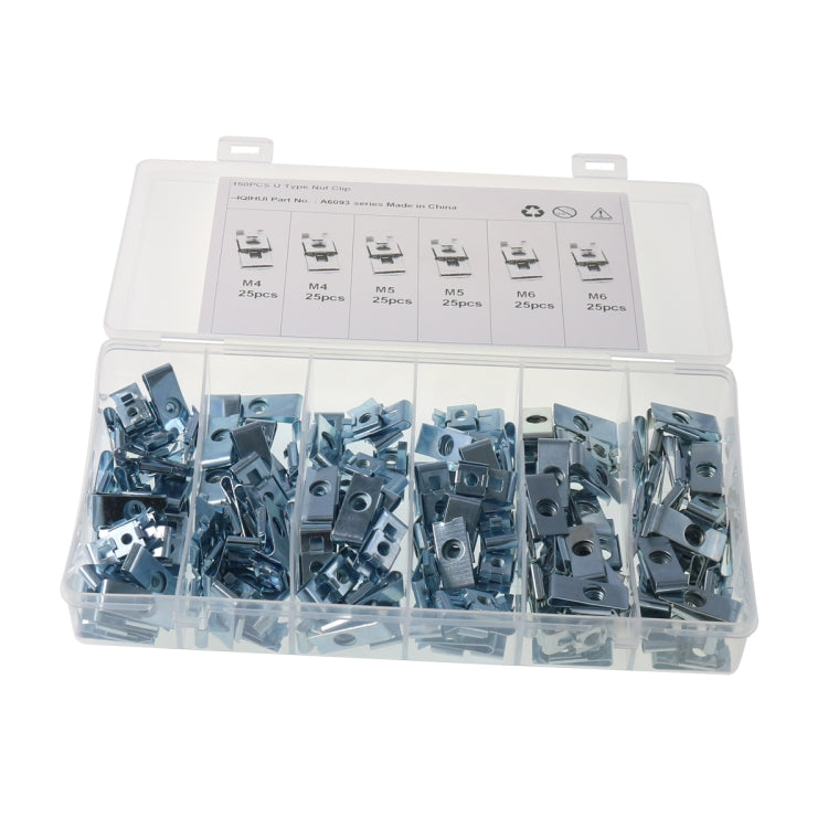 A6093 150 PCS Car M4/M5/M6 Fastener Clips Base U-shaped Clip Nut - In Car by buy2fix | Online Shopping UK | buy2fix