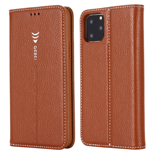 For iPhone 11 Pro Max GEBEI PU+TPU Horizontal Flip Protective Case with Holder & Card Slots(Brown) - iPhone 11 Pro Max Cases by GEBEI | Online Shopping UK | buy2fix