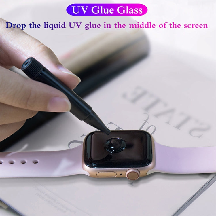 UV Liquid Curved Full Glue Full Screen Tempered Glass Film For Apple Watch Series 7 41mm - Smart Wear by buy2fix | Online Shopping UK | buy2fix