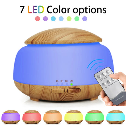 Wood Grain Humidifier Air Purifier Ultrasonic Atomization Household Aromatherapy Machine with Colorful LED Light Automatic Alcohol Sprayer, Plug Specification:US Plug(Light Brown) - Home & Garden by buy2fix | Online Shopping UK | buy2fix