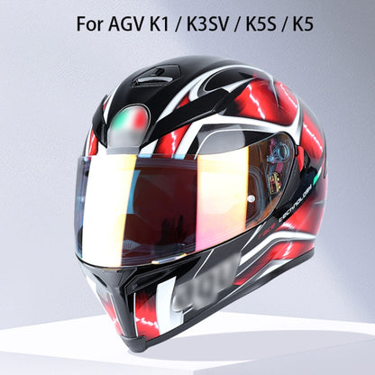 Motorcycle Helmet Visor Anti-UV Wind Shield Lens For AGV K1 / K3SV / K5(Tea Black) - In Car by buy2fix | Online Shopping UK | buy2fix