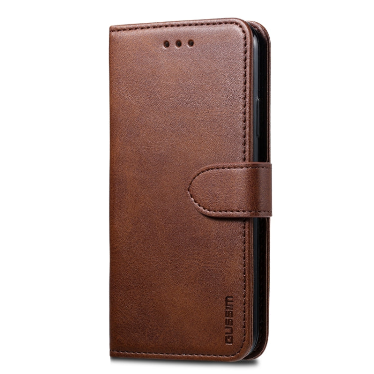 For iPhone XS Max GUSSIM Magnetic Horizontal Flip Leather Case with Holder & Card Slots & & Wallet(Brown) - More iPhone Cases by GUSSIM | Online Shopping UK | buy2fix