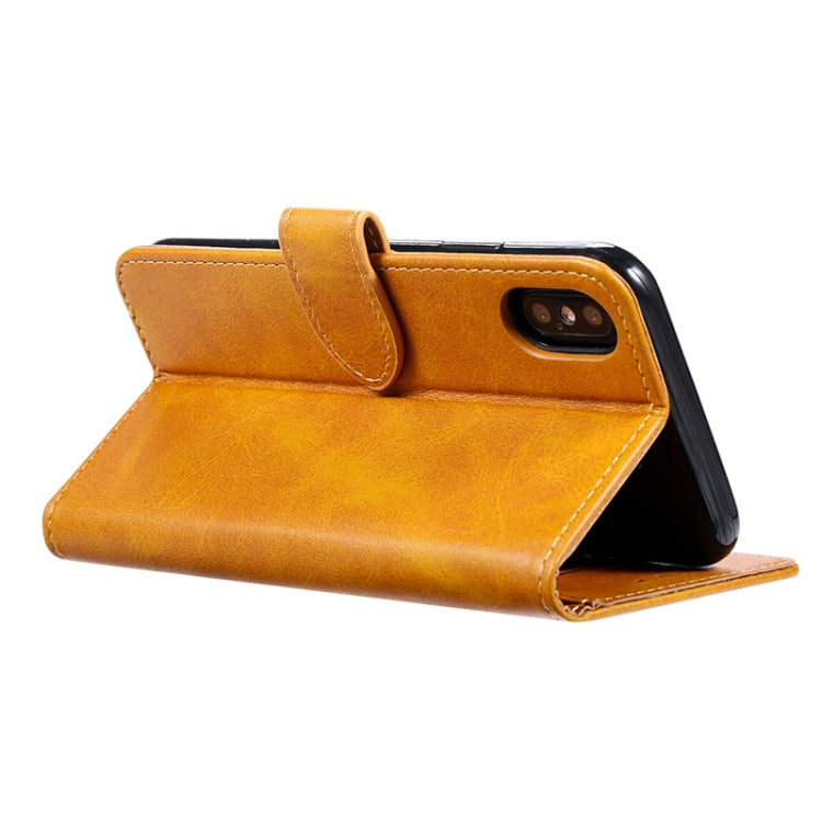 For iPhone XS Max GUSSIM Magnetic Horizontal Flip Leather Case with Holder & Card Slots & & Wallet(Brown) - More iPhone Cases by GUSSIM | Online Shopping UK | buy2fix