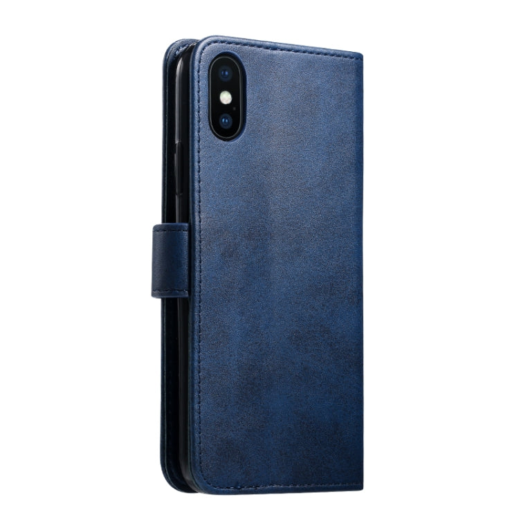 For iPhone X / XS GUSSIM Magnetic Horizontal Flip Leather Case with Holder & Card Slots & & Wallet(Blue) - More iPhone Cases by GUSSIM | Online Shopping UK | buy2fix