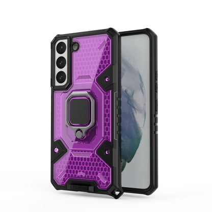 For Samsung Galaxy S22 5G Space PC+TPU Ring Holder Protective Phone Case(Purple) - Galaxy S22 5G Cases by buy2fix | Online Shopping UK | buy2fix