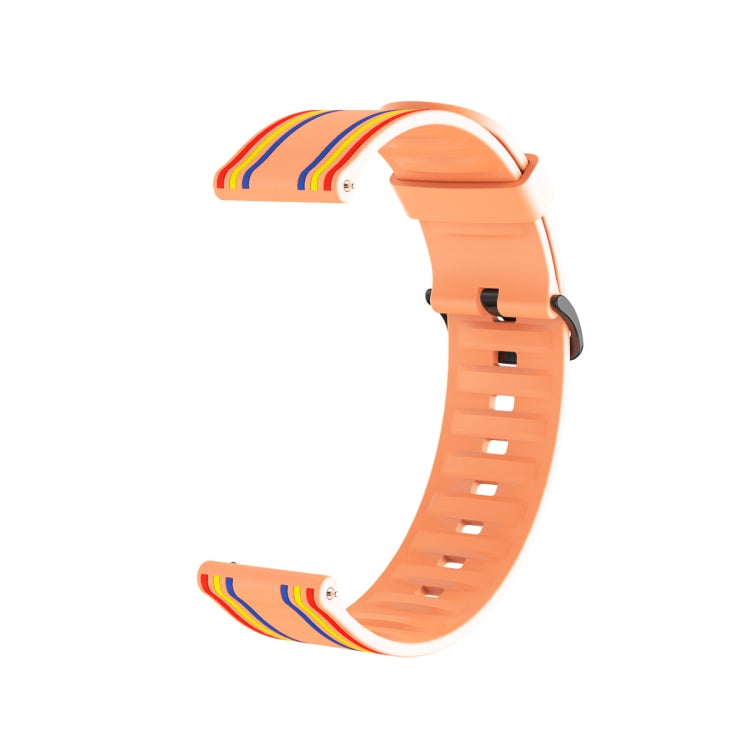 22mm Stripe Silicone Watch Band(Orange) - Watch Bands by buy2fix | Online Shopping UK | buy2fix