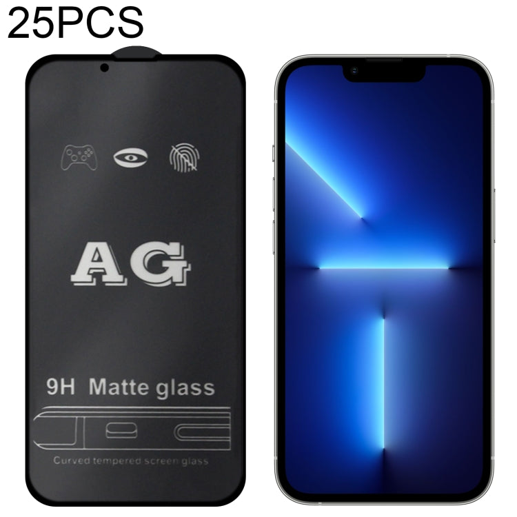 For iPhone 13 / 13 Pro 25pcs AG Matte Frosted Full Cover Tempered Glass Film - iPhone 13 Tempered Glass by buy2fix | Online Shopping UK | buy2fix