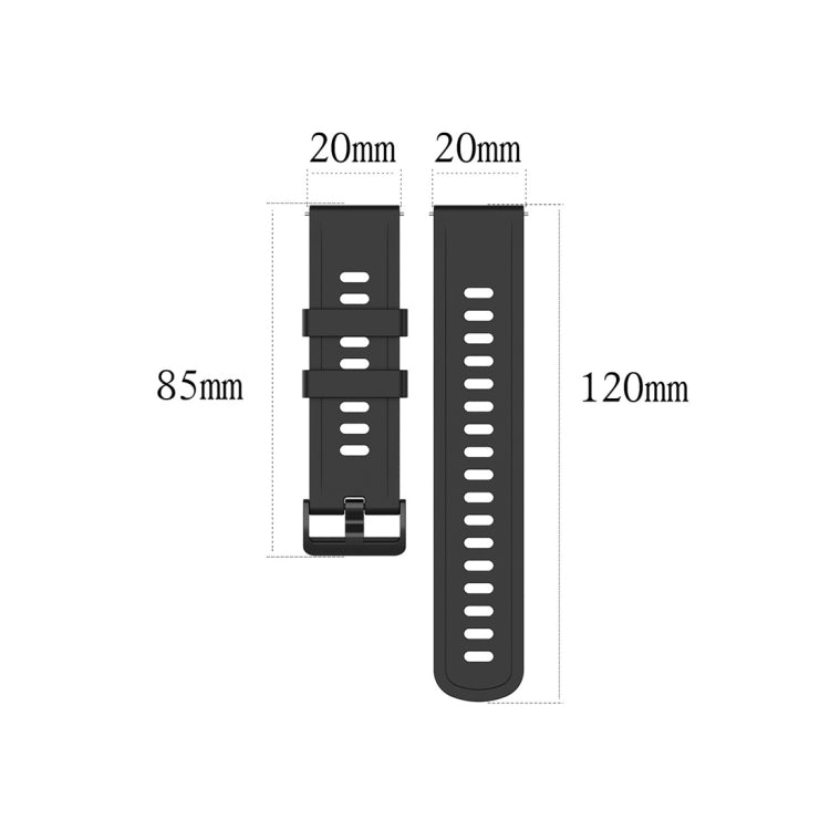 For Amazfit GTR Silicone Smart Watch Watch Band, Size:20mm(Dark Blue) - Watch Bands by buy2fix | Online Shopping UK | buy2fix