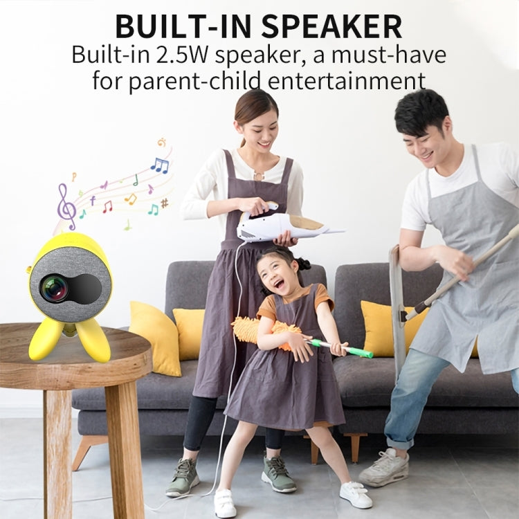 YG220 Same Screen Version Children Projector Mini LED Portable Home Speaker Projector, Plug Type:UK Plug(Yellow) - Consumer Electronics by buy2fix | Online Shopping UK | buy2fix