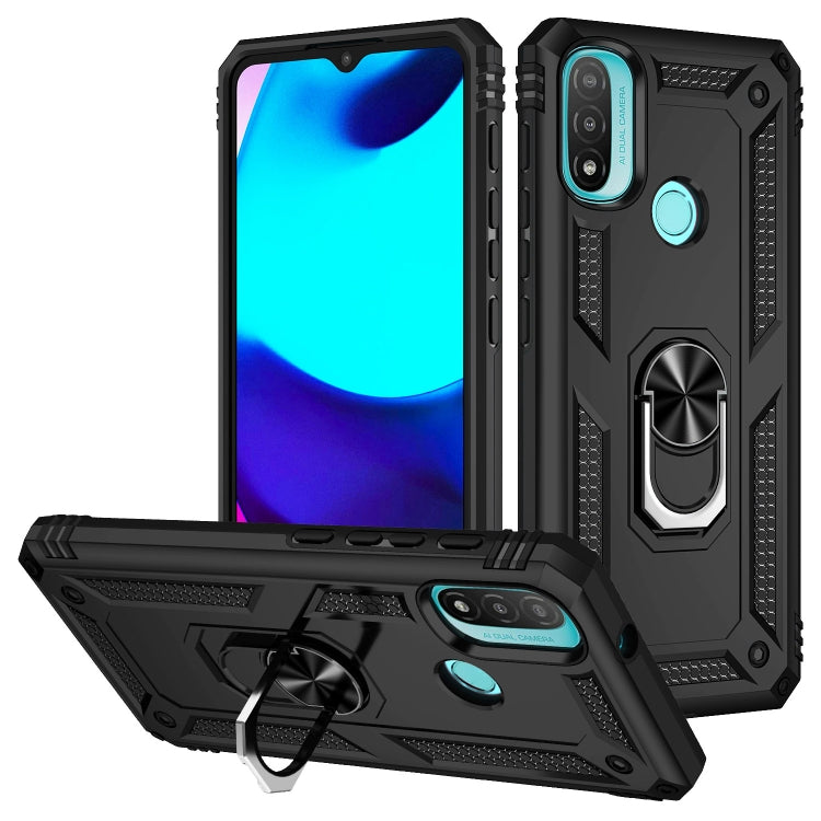 For Motorola Moto E20 / E30 / E40 Shockproof TPU + PC Holder Phone Case(Black) - Motorola Cases by buy2fix | Online Shopping UK | buy2fix