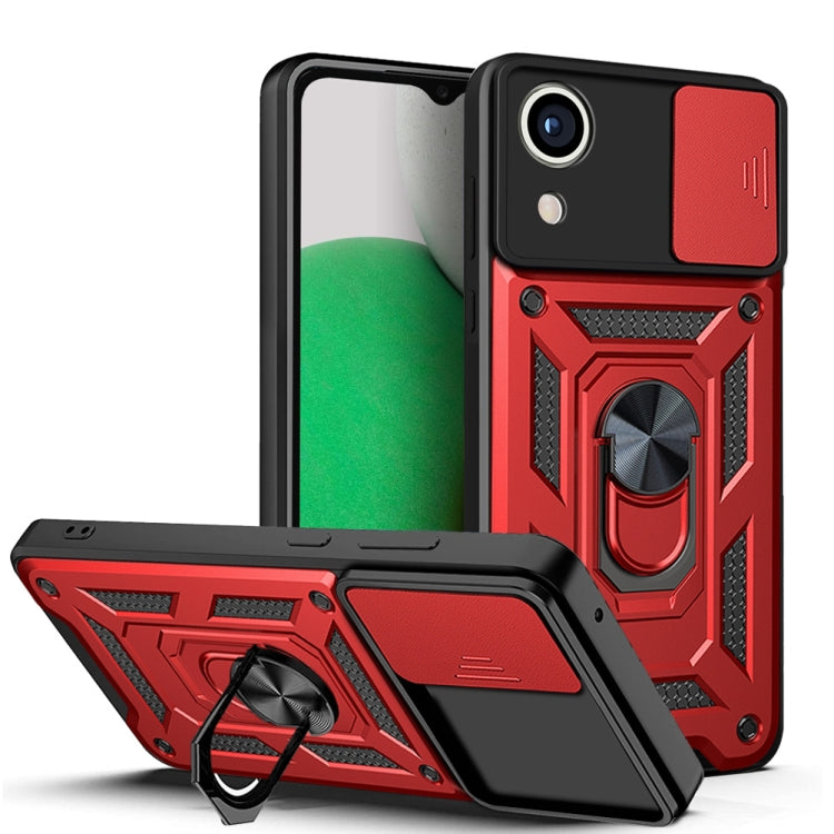 For Samsung Galaxy A03 Core Sliding Camera Cover Design TPU+PC Phone Case(Red) - Galaxy Phone Cases by buy2fix | Online Shopping UK | buy2fix