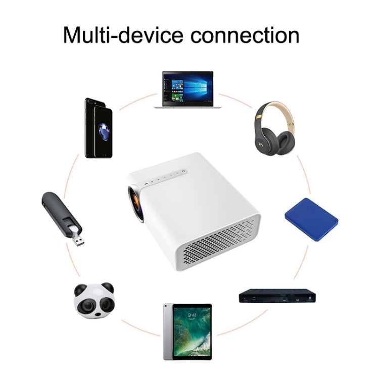 YG530 LED Small 1080P Wireless Screen Mirroring Projector, Power Plug:US Plug(White) - Consumer Electronics by buy2fix | Online Shopping UK | buy2fix