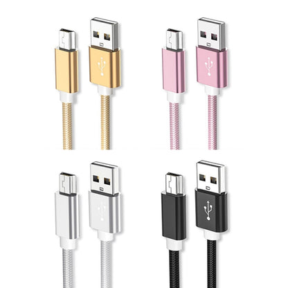 5 PCS Mini USB to USB A Woven Data / Charge Cable for MP3, Camera, Car DVR, Length:2m(Gold) -  by buy2fix | Online Shopping UK | buy2fix