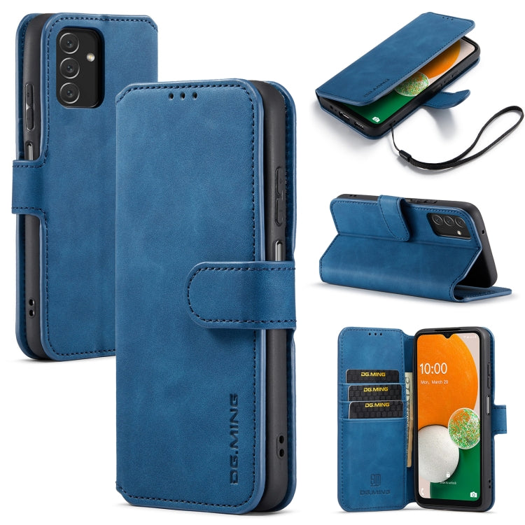 For Samsung Galaxy A13 4G DG.MING Retro Oil Edge Flip Leather Phone Case(Blue) - Samsung Accessories by DG.MING | Online Shopping UK | buy2fix