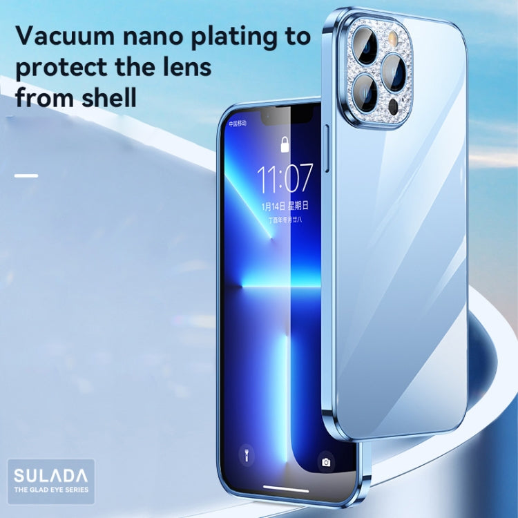 For iPhone 13 Pro SULADA Diamond Lens Protector Plated Frosted Case (Sierra Blue) - iPhone 13 Pro Cases by SULADA | Online Shopping UK | buy2fix