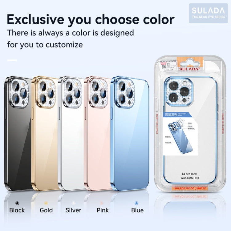For iPhone 12 Pro SULADA Diamond Lens Protector Plated Frosted Case(Gold) - iPhone 12 / 12 Pro Cases by SULADA | Online Shopping UK | buy2fix