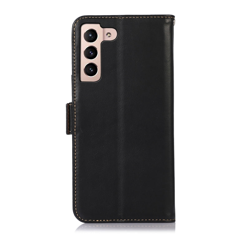 For Samsung Galaxy S22+ 5G Crazy Horse Top Layer Cowhide Leather Phone Case(Black) - Galaxy S22+ 5G Cases by buy2fix | Online Shopping UK | buy2fix