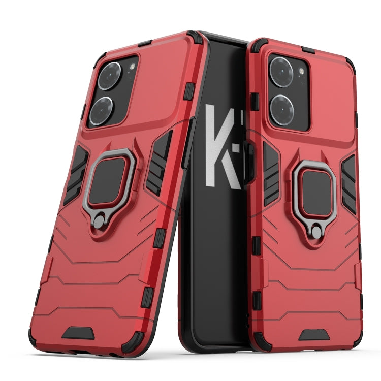 For OPPO K10 Magnetic Ring Holder PC + TPU Phone Case(Red) - OPPO Cases by buy2fix | Online Shopping UK | buy2fix