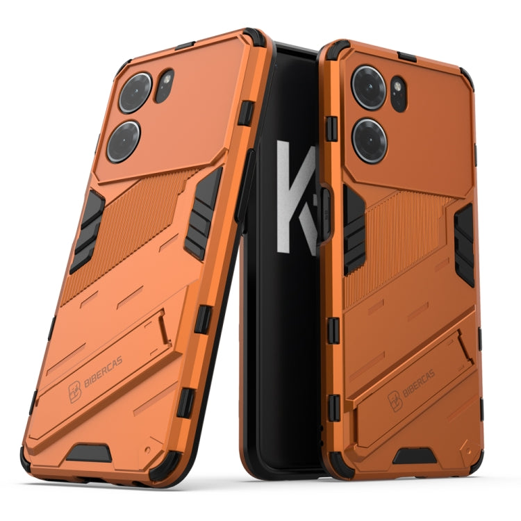 For OPPO K10 5G China Punk Armor 2 in 1 PC + TPU Shockproof Phone Case with Invisible Holder(Orange) - OPPO Cases by buy2fix | Online Shopping UK | buy2fix