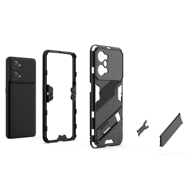 For OPPO K10 Pro 5G China Punk Armor 2 in 1 PC + TPU Shockproof Phone Case with Invisible Holder(Light Red) - OPPO Cases by buy2fix | Online Shopping UK | buy2fix