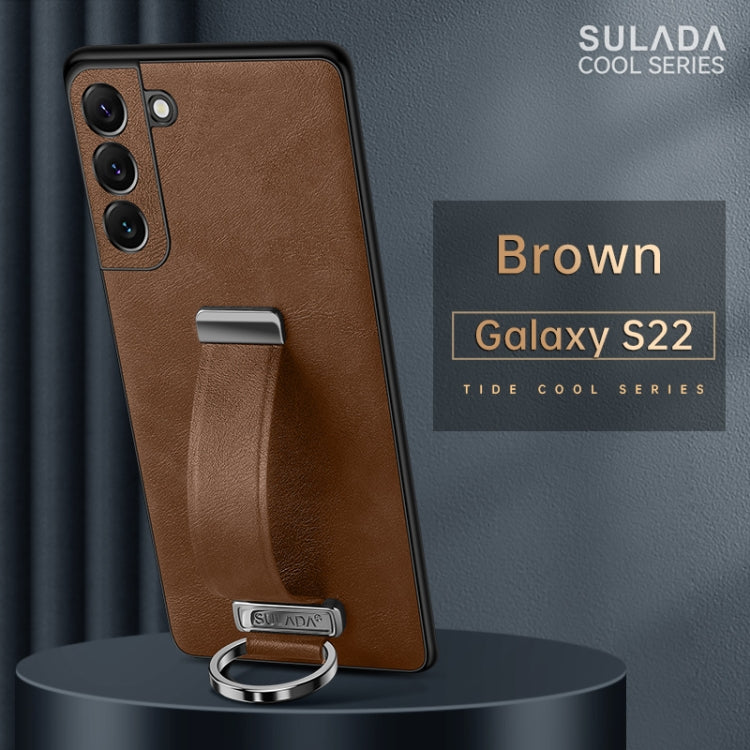 For Samsung Galaxy S22 5G SULADA Cool Series PC + Leather Texture Skin Feel Shockproof Phone Case(Brown) - Galaxy S22 5G Cases by SULADA | Online Shopping UK | buy2fix