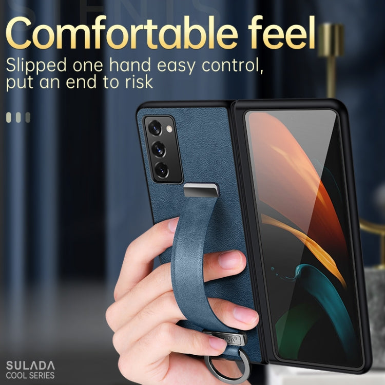 For Samsung Galaxy Z Fold2 SULADA Cool Series PC + Leather Texture Skin Feel Shockproof Phone Case(Green) - Galaxy Phone Cases by SULADA | Online Shopping UK | buy2fix