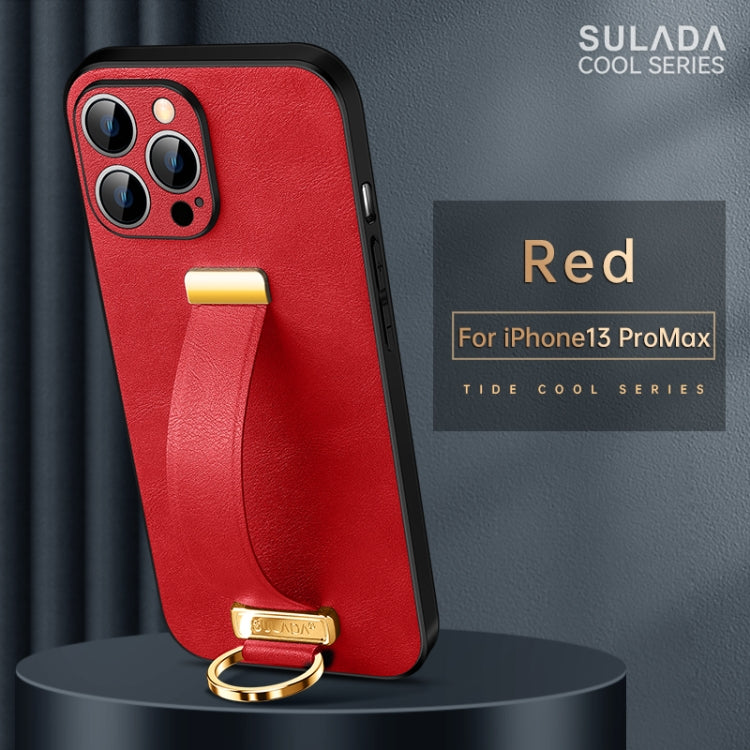 For iPhone 13 Pro Max  SULADA Cool Series PC + Leather Texture Skin Feel Shockproof Phone Case(Red) - iPhone 13 Pro Max Cases by SULADA | Online Shopping UK | buy2fix