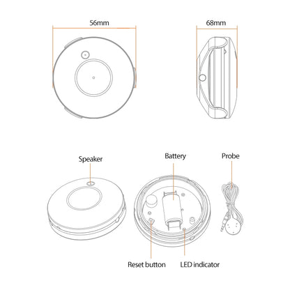 NEO NAS-WS02B ZigBee Water Sensor Flood Sensor - Water Leakage Alarm by NEO | Online Shopping UK | buy2fix