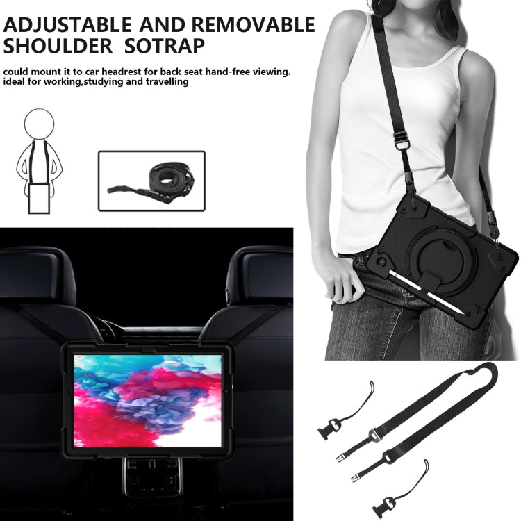 For Samsung Galaxy Tab A8 10.5 2021 Silicone + PC Full Body Protection Tablet Case With Holder & Strap(Black) - Other Galaxy Tab PC by buy2fix | Online Shopping UK | buy2fix