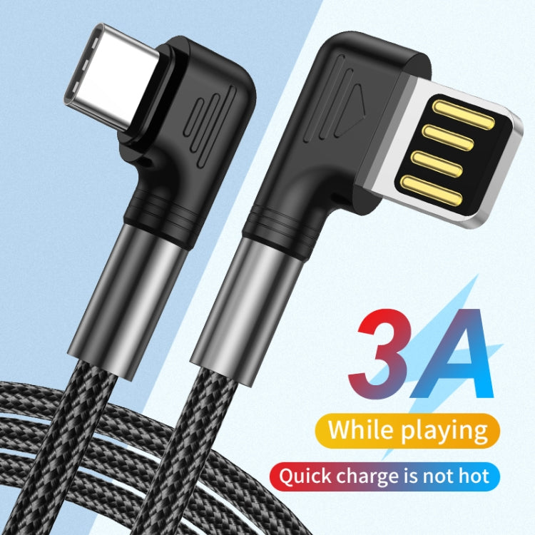 3A USB to USB-C/Type-C Double Elbow Charging Cable(1m) -  by buy2fix | Online Shopping UK | buy2fix