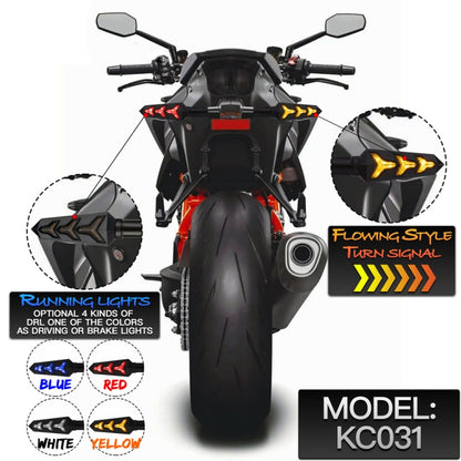 2 PCS KC031 Motorcycle Universal Flashing LED Turn Signal Brake Light(Yellow + Yellow Light) - In Car by buy2fix | Online Shopping UK | buy2fix