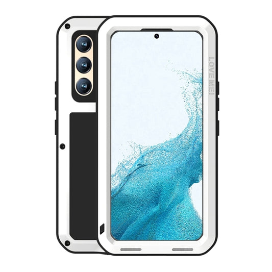 For Samsung Galaxy S22+ LOVE MEI Metal Shockproof Waterproof Dustproof Protective Phone Case with Glass(White) - Galaxy S22+ 5G Cases by LOVE MEI | Online Shopping UK | buy2fix