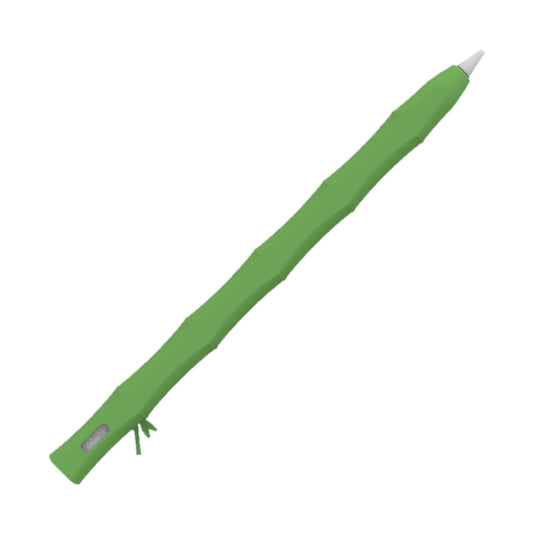 Bamboo Liquid Silicone Gel Stylus Pen Protective Case For Apple Pencil 2(Light Green) - Pencil Accessories by buy2fix | Online Shopping UK | buy2fix