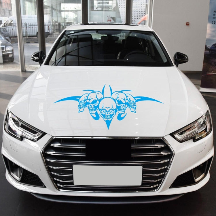 D-299 Skull Pattern Car Modified Hood Decorative Sticker(Blue) - In Car by buy2fix | Online Shopping UK | buy2fix