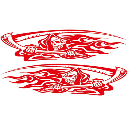 2 PCS/Set D-435 Grim Reaper Pattern Car Modified Decorative Sticker(Red) - In Car by buy2fix | Online Shopping UK | buy2fix